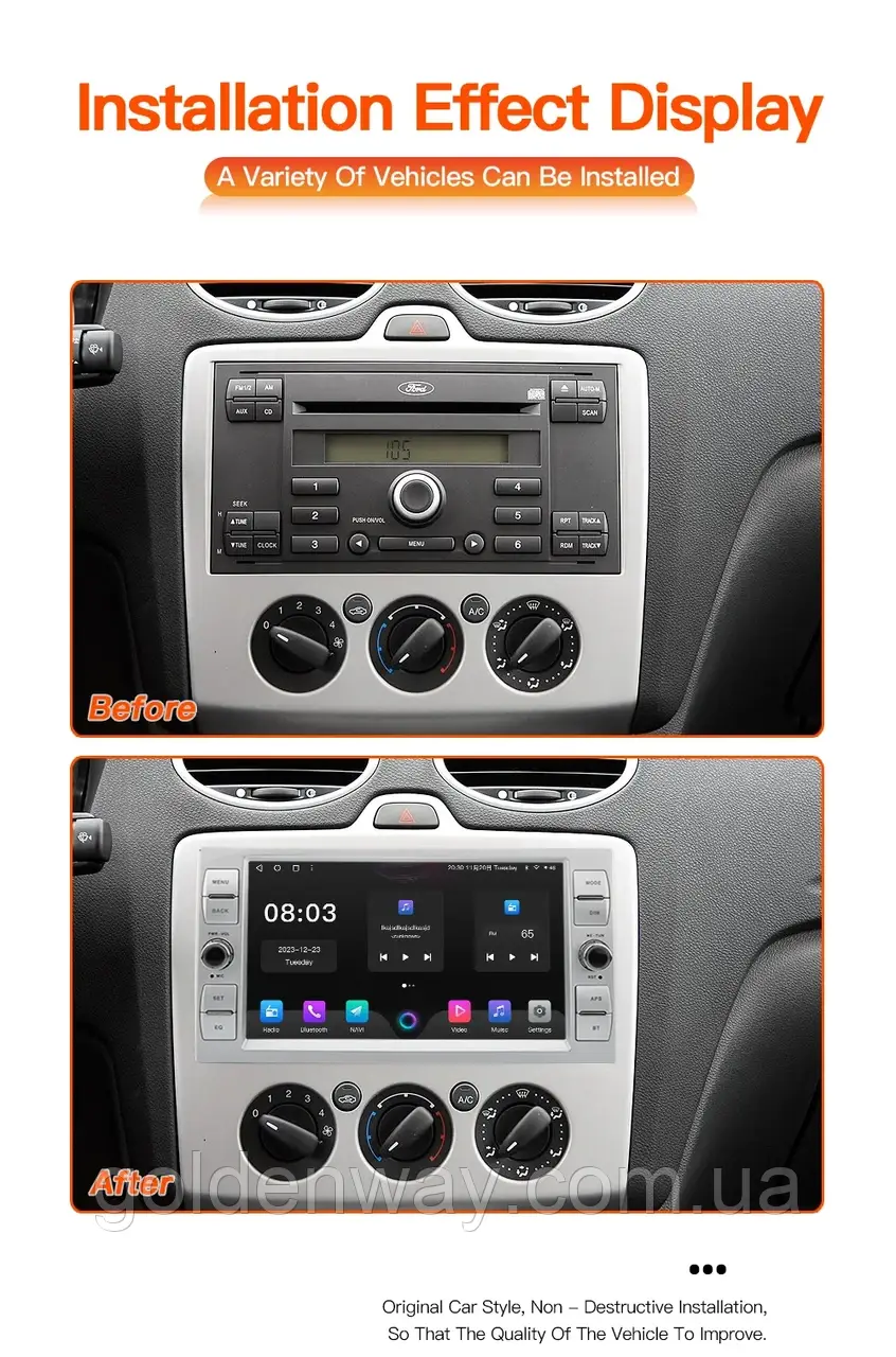 Штатна автомагнітола Android FORD Focus Focus 2 Kuga Fiesta Mondeo 4 C-Max Чорний S920
