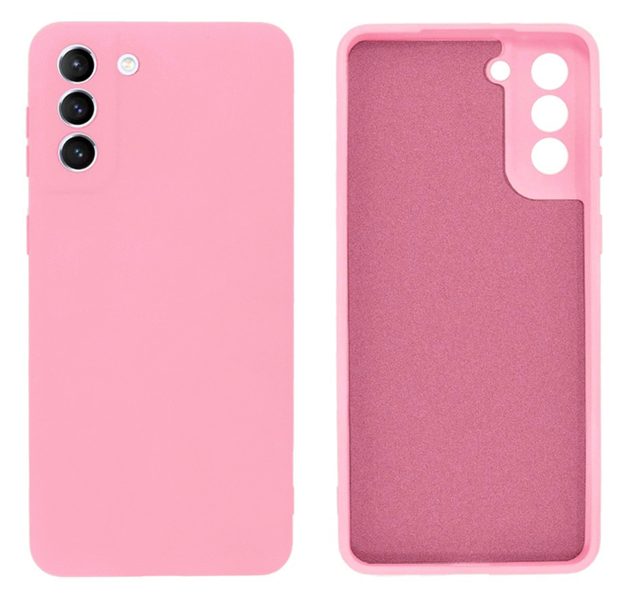 Чохол Silicone case Camera Protective для Samsung S21 Plus (17) рожевий Light Pink