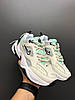 Жіночі кросівки Nike M2K Tekno White Grey Turquoise Кеди Найк М2К Текно шкіряні білі демісезон, фото 7