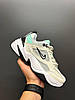 Жіночі кросівки Nike M2K Tekno White Grey Turquoise Кеди Найк М2К Текно шкіряні білі демісезон, фото 8