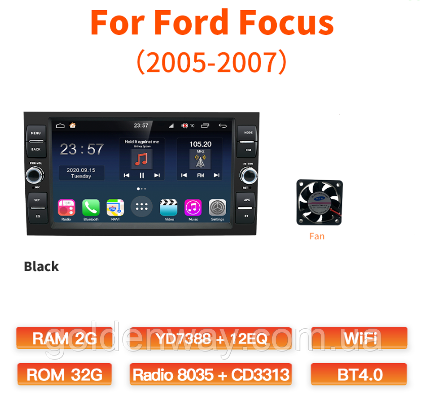 Штатна автомагнітола Android FORD Focus Focus 2 Kuga Fiesta Mondeo 4 C-Max Чорний S920