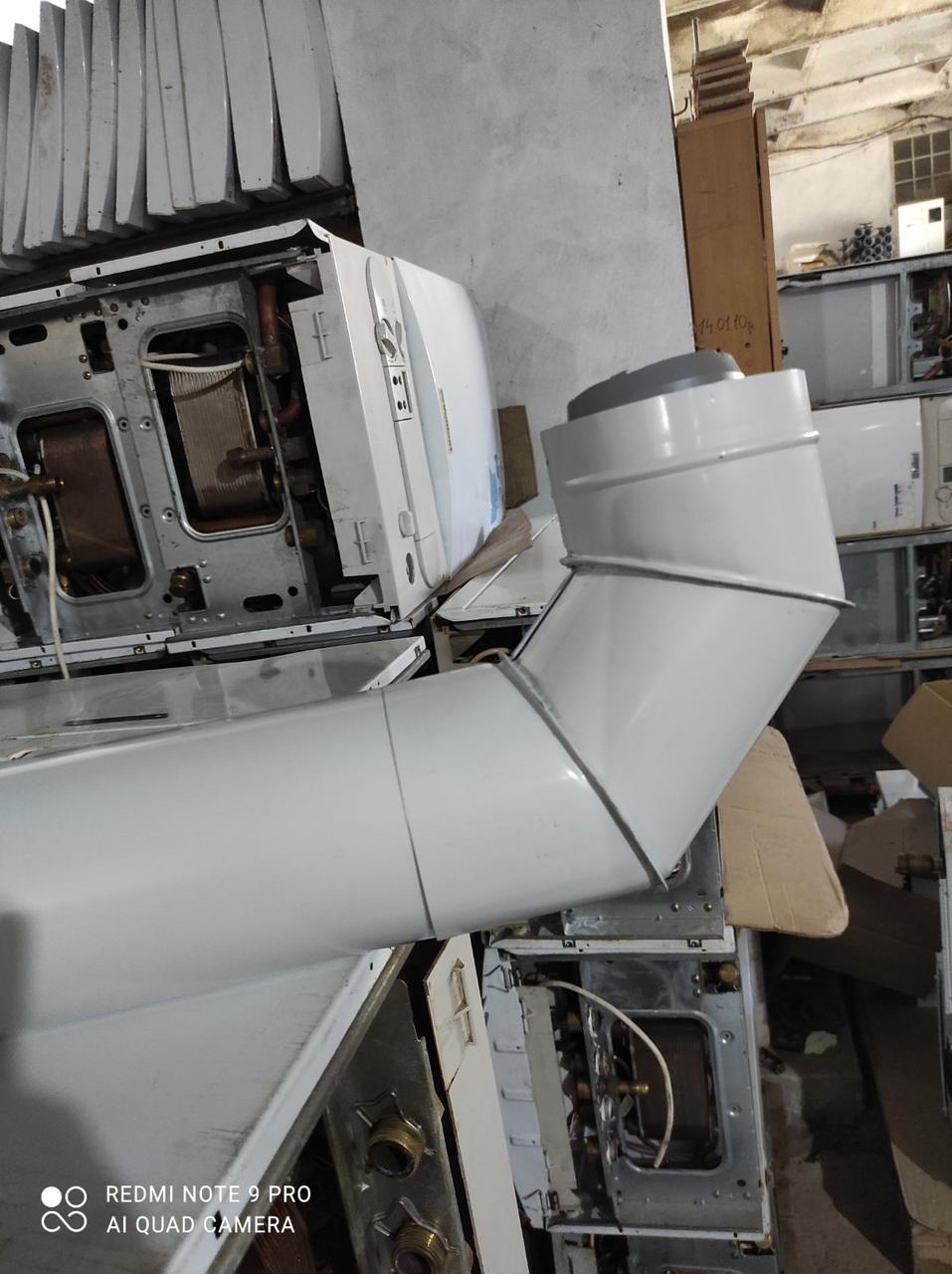 Труба димоходу Коаксіальна 1м + Коліно 90° з Нержавіючої сталі Діаметр 60\100мм для турбованого газового котла