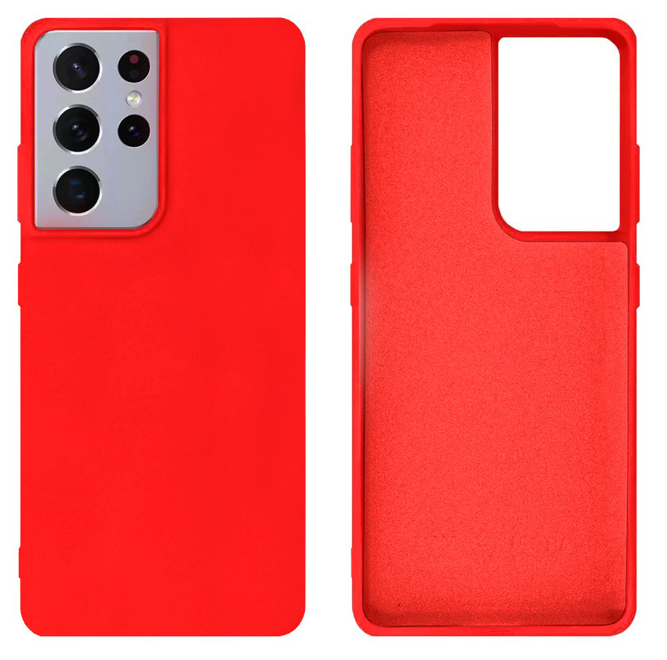 Чохол Silicone case Camera Protective для Samsung S21 Ultra (01) червоний Red
