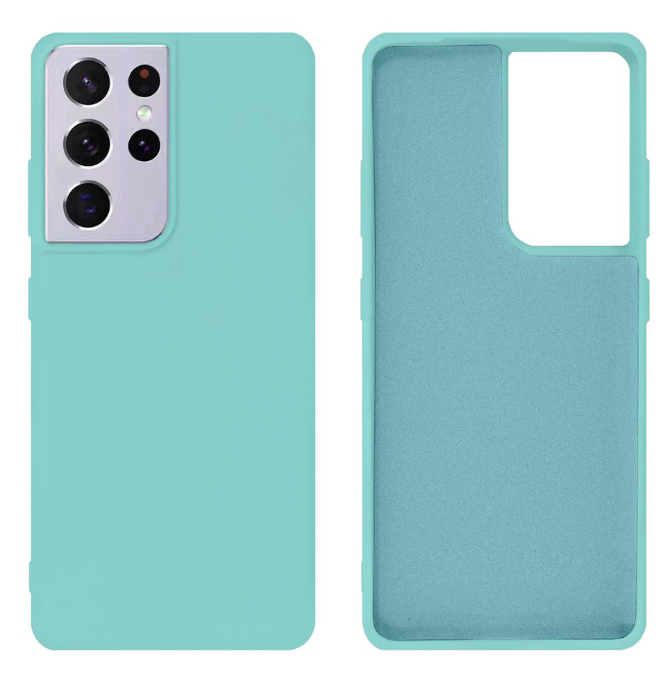 Чохол Silicone case Camera Protective для Samsung S21 Ultra (02) бірюза Sea blue