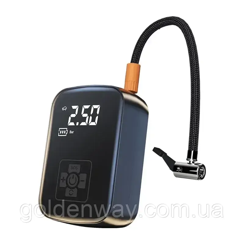 Автомобільний насос компресор Air Pump портативний автокомпресор на акумуляторі до 10 бар QMPNYJ58ZQHP