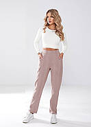 Штани з високою талією на гумці (р.42-56) твід, фото 7