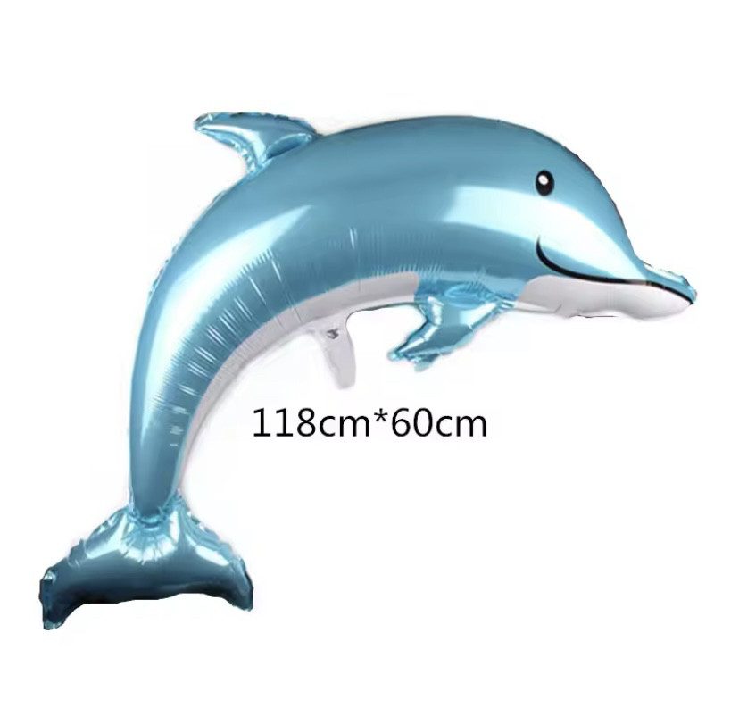 Фольгована кулька фігура Дельфін 118х60 см, фото 1