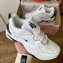 Жіночі та чоловічі кросівки Nike M2K Tekno White Black Кеди Найк Текно шкіряні білі повсякденні демісезон унісекс, фото 2