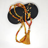 Чотки на 100 намистин з каміння жовтого смугастого агату, фото 2