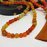 Чотки на 100 намистин з каміння жовтого смугастого агату, фото 3