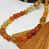 Чотки на 100 намистин з каміння жовтого смугастого агату, фото 7