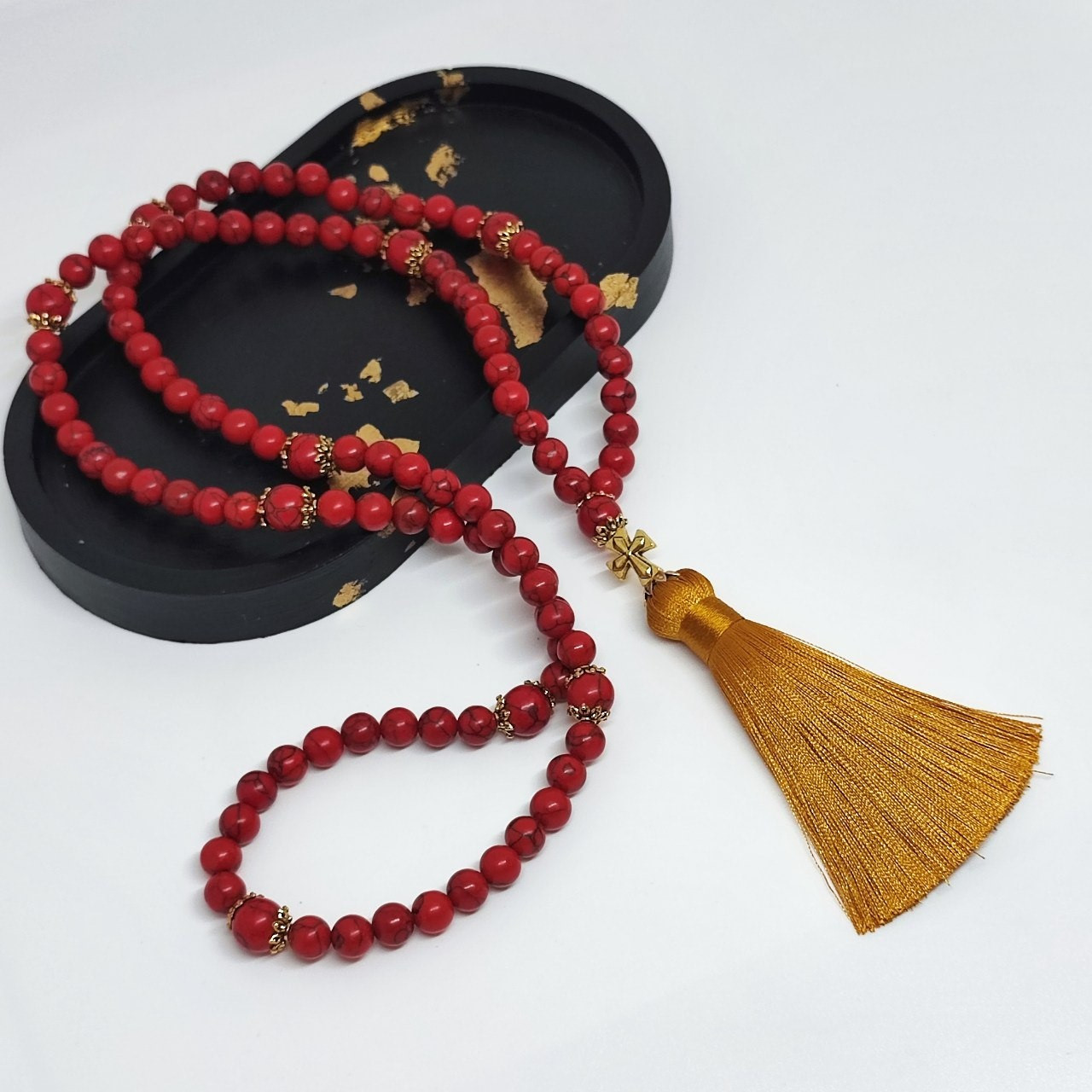 Чотки на 100 намистин з каміння говліту 10 мм і 8 мм, фото 1