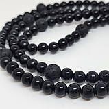 Чотки на 100 намистин з вулканічної лави і онікса чорного, фото 3