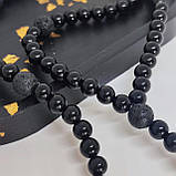 Чотки на 100 намистин з вулканічної лави і онікса чорного, фото 5