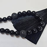 Чотки на 100 намистин з вулканічної лави і онікса чорного, фото 8