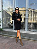 Жіночий демісезонний костюм-двійка чорного кольору: кофта з контрастними ґудзиками та спідниця з трикотажу/ангори, фото 6