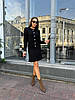 Жіночий демісезонний костюм-двійка чорного кольору: кофта з контрастними ґудзиками та спідниця з трикотажу/ангори, фото 4