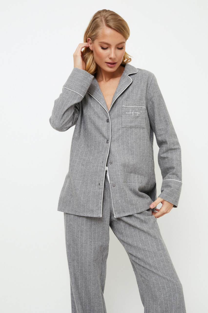 Стильна фланелева жіноча піжама Aruelle Clara Pajama Long