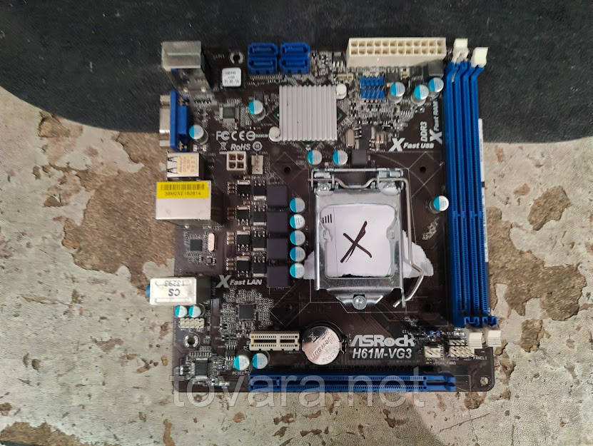 Мат. плата ASRock H61M-VG3 LGA1155 H61 PCI-E+SVGA+GbLAN SATA MicroATX 2DDR3 № НР243008103