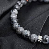 Браслет з вставкою Ніка з каменя лабрадорит на 24 намистини, фото 3