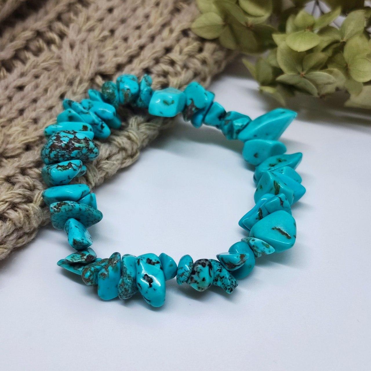 Браслет з каміння бірюза (імітація), фото 1