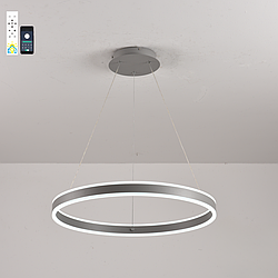 Сіра LED-люстра кільце Esllse 64W до 16 кв.м колір Сірий 10307