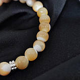 Браслет з перламутру на 24 намистини і вставкою Ніка, фото 2