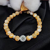 Браслет з перламутру на 24 намистини і вставкою Ніка, фото 4