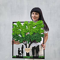 Романтична Картина з моху - романтичний подарунок дружині на річницю весілля, день Валентина