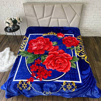 Плед стрижений з тиснений Версаль синій Євро 200х240, 3,5кг.