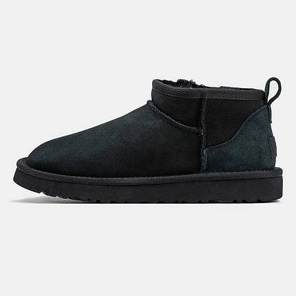 Зимові Черевики UGG Classic Ultra Mini Black / УГГ Класик Ультра Міні Чорні, фото 1