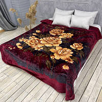 Плед стрижений з тиснений Куст Бордо Євро 200х240, 3,5кг.