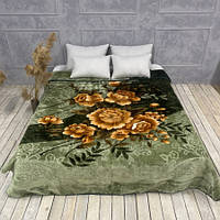 Плед стрижений з тиснений Куст Зелений Євро 200х240, 3,5кг.