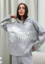 Світшот жіночий в'язаний сірий Vibe ART KNIT