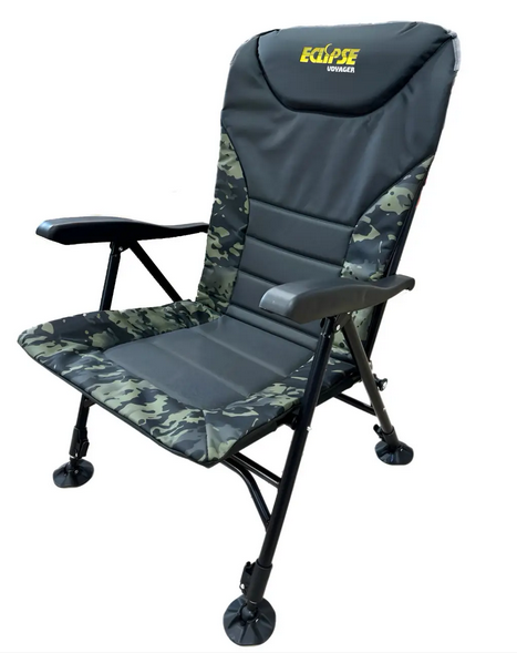 Крісло Eclipse Voyager1010-M складане коропове з підлокітниками з регулюванням нахилу