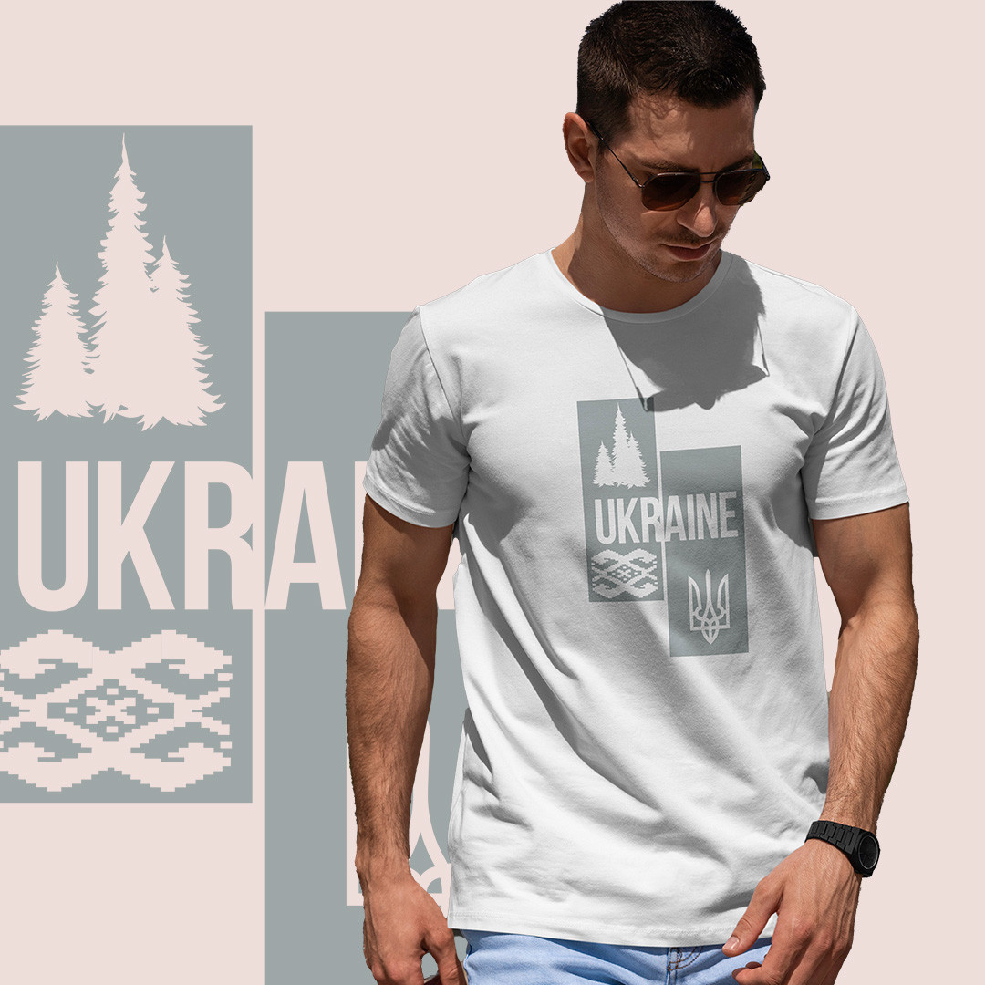 Футболка унісекс Stedman з принтом  УКРАЇНА ПРАПОР5 XS біла, фото 1