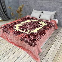 Плед стрижений з тиснений Рожевий Євро 200х240, 3,5кг.