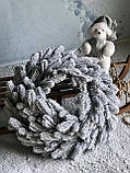 Вінок хвойний різдвяний Lux литий d-70 см засніжений, фото 6