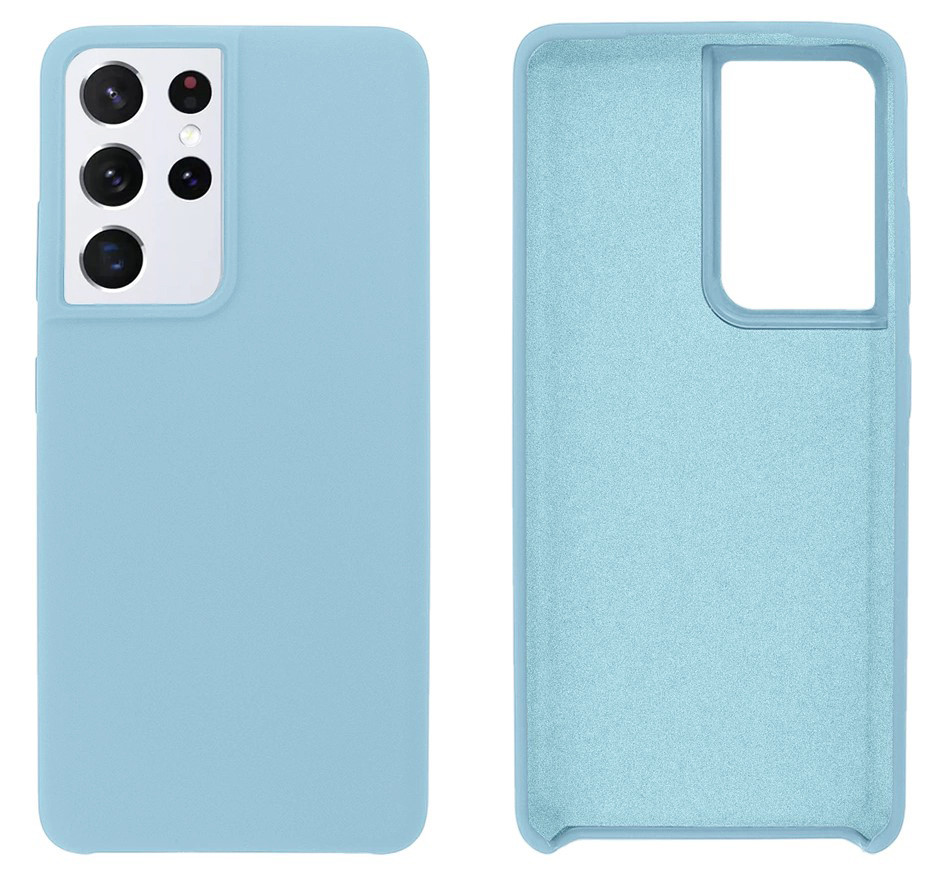 Чохол Silicone case Camera Protective для Samsung S21 Ultra (11) блакитний Lilac Cream
