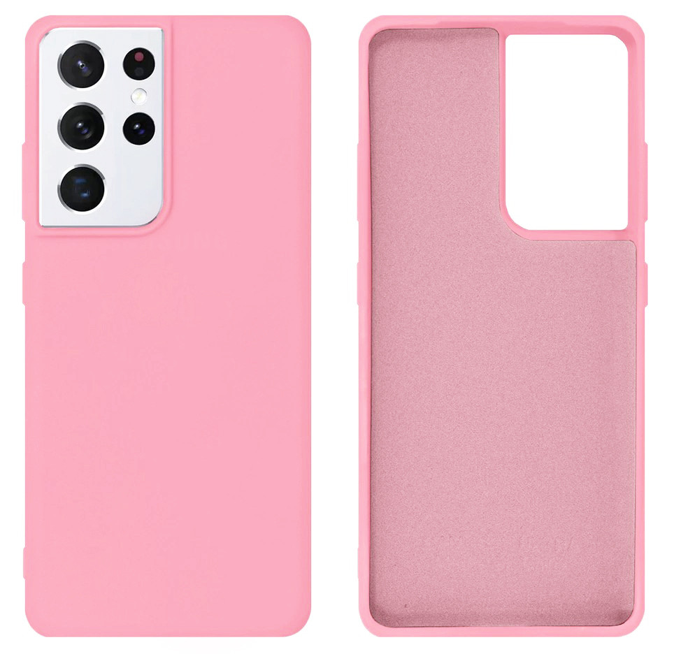 Чохол Silicone case Camera Protective для Samsung S21 Ultra (17) рожевий Light Pink