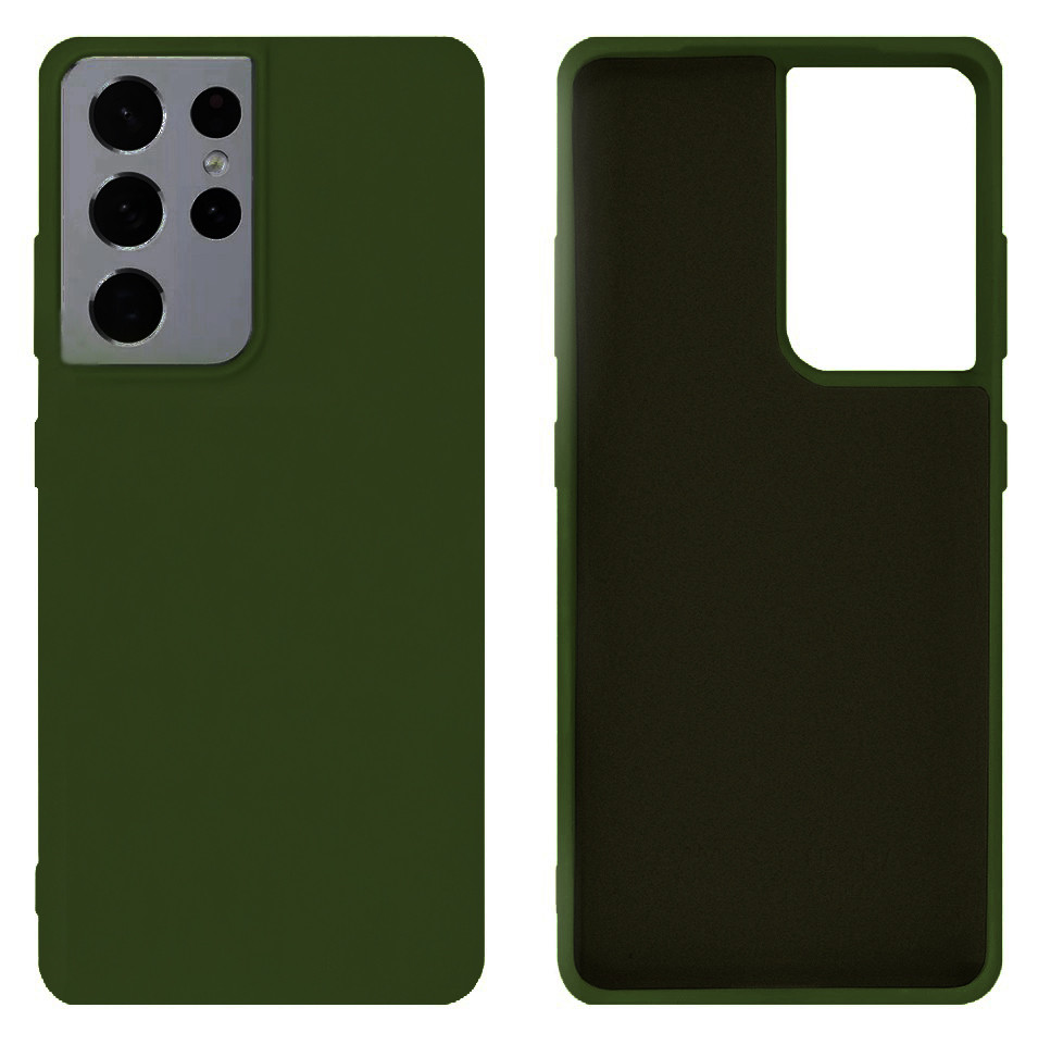 Чохол Silicone case Camera Protective для Samsung S22 Ultra (22) темно-зелений Forest Green