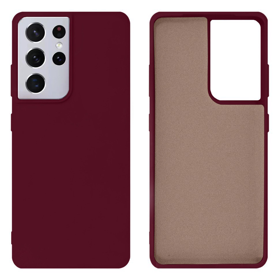 Чохол Silicone case Camera Protective для Samsung S21 Ultra (23) марсала Marsala