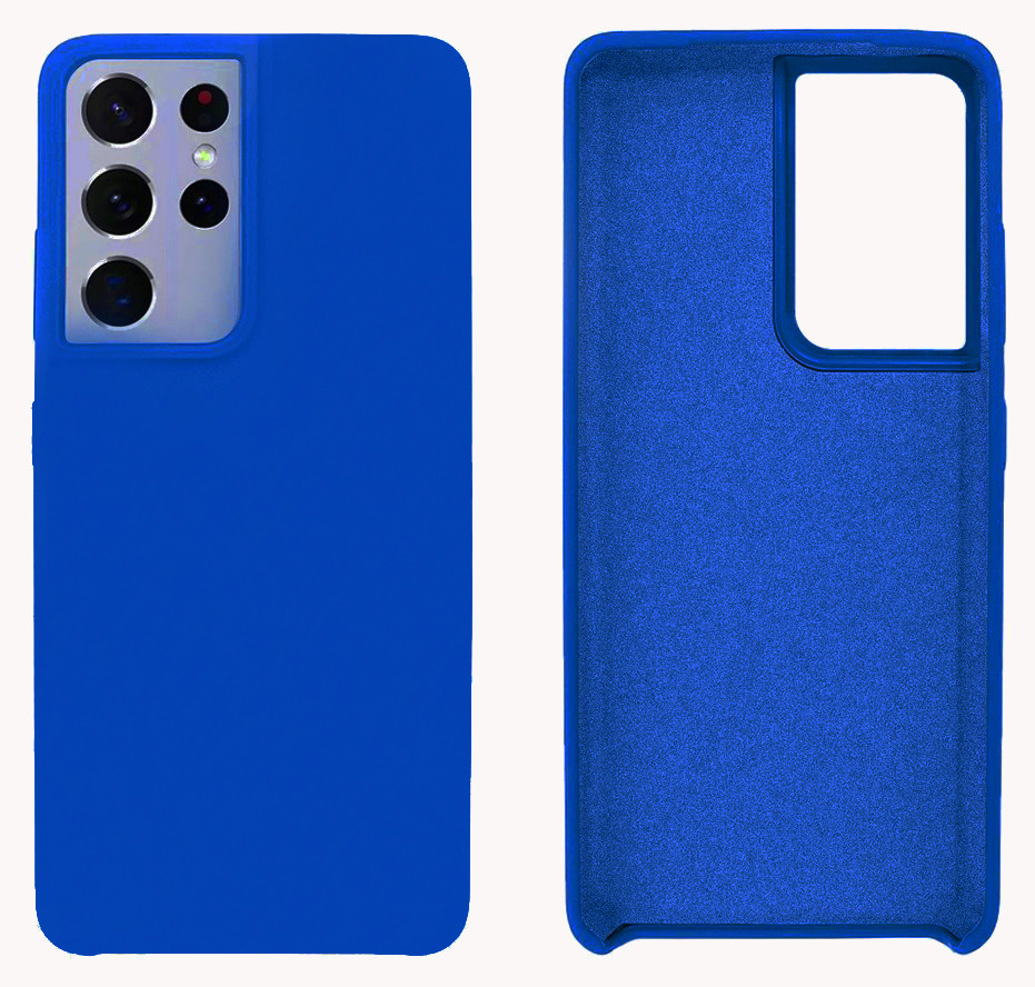 Чохол Silicone case Camera Protective для Samsung S21 Ultra (26) яскраво синій Neon blue
