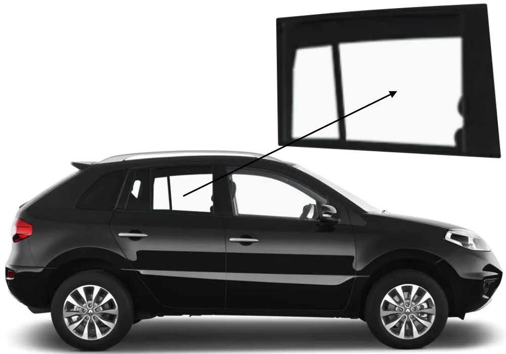 Бічне скло Renault Koleos 2008-2017 задніх дверей праве, фото 1