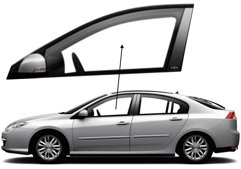 Бічне скло Renault Laguna 2007-2015 передніх дверей ліве, фото 1
