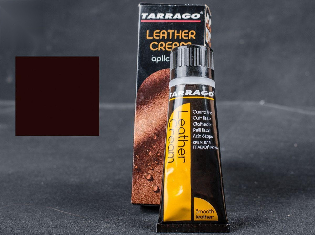 Водовідштовхувальний крем для взуття темно-коричневий Tarrago Leather Cream, 75 мл, (06)
