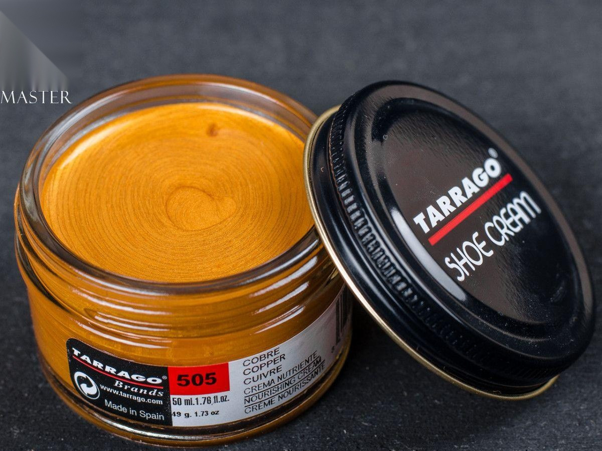 Крем мідний металік для взуття з гладкої шкіри Tarrago Shoe Cream, 50 мл, (505)