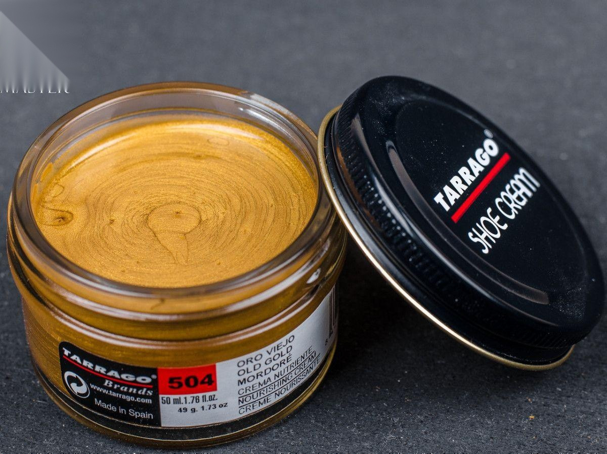Крем золотисто-коричневий металік для гладкої шкіри Tarrago Shoe Cream, 50 мл, (504)
