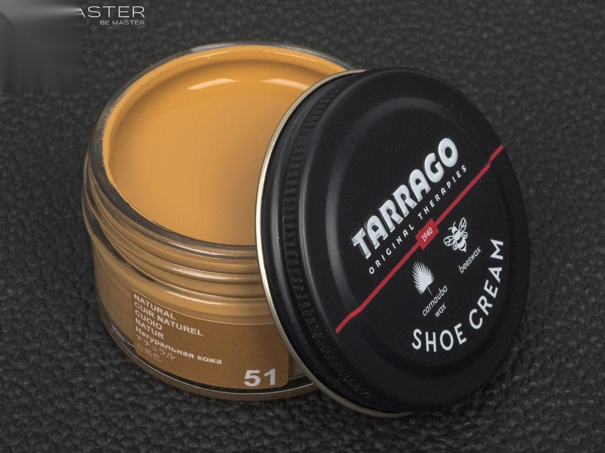 Крем світло-коричневий (натуральний) для гладкої шкіри Tarrago Shoe Cream, 50 мл, (51)