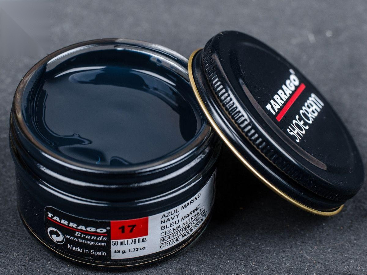 Крем темно-синій взуття з гладкої шкіри Tarrago Shoe Cream, 50 мл, (17)
